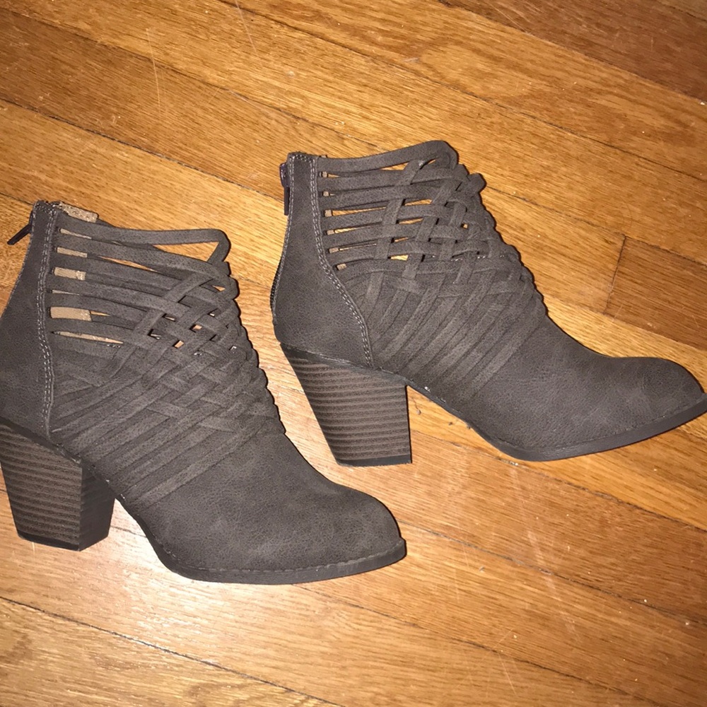 Grey Suede Booties